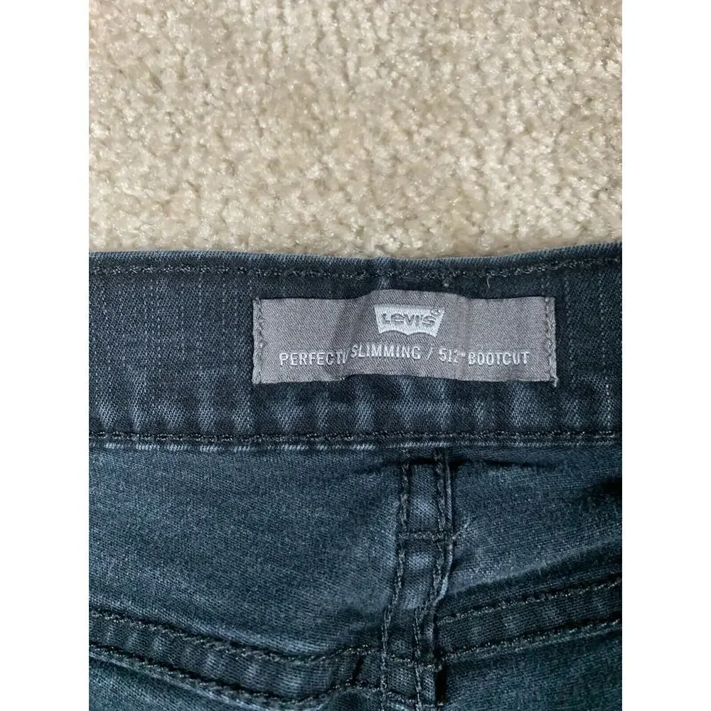 Levi's 512 Perfectly Slimming Bootcut Jeans Womens 14 Medium Black Denim #331